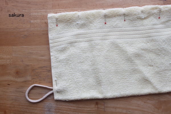 雑巾作り方　紐付き